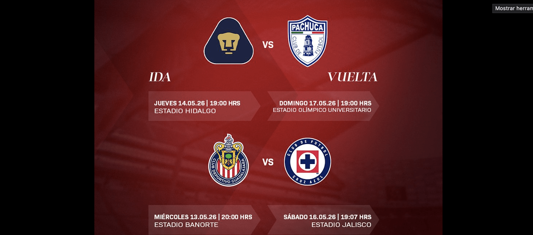Definidos los horarios de las semifinales del Clausura 2026 de Liga MX - Noticias de Actualidad de México y el Mundo -