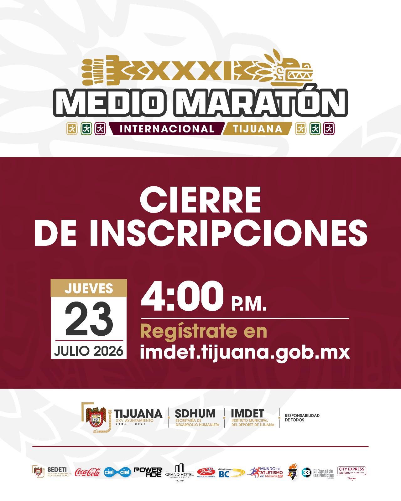 Invita Gobierno Municipal a inscribirse en el 31 Medio Maratón Internacional de Tijuana 2026 - Noticias de Actualidad de México y el Mundo -