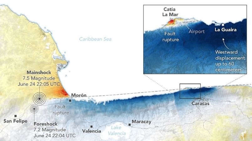 Los terremotos en Venezuela desplazaron la tierra hasta 60 centímetros en Caracas, revela la NASA - Noticias de Actualidad de México y el Mundo -