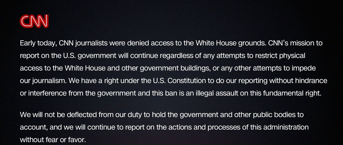 CNN denuncia restricción de acceso a la Casa Blanca y acusa ataque contra la prensa - -