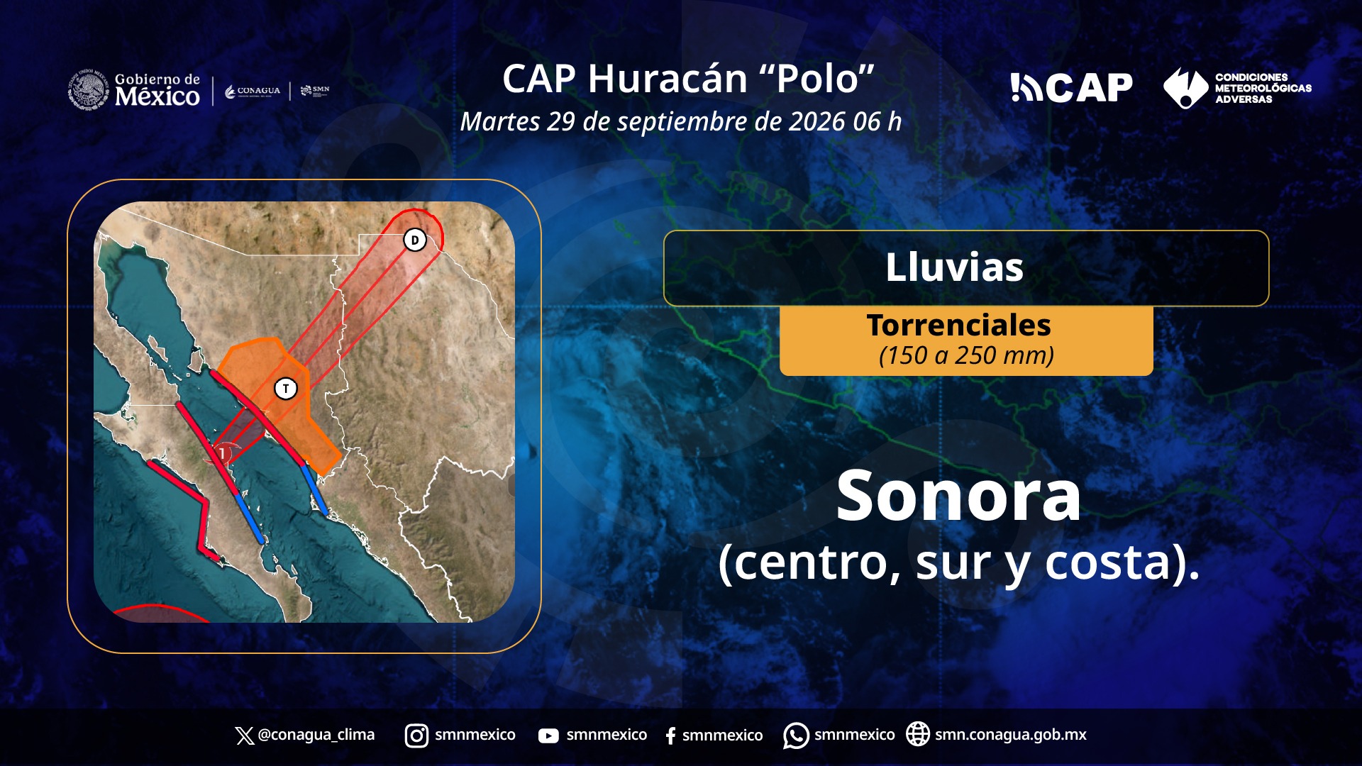 Huracán 'Polo' se degrada a categoría 1 y avanza hacia Sonora; 'Rachel' amenaza el Pacífico - -
