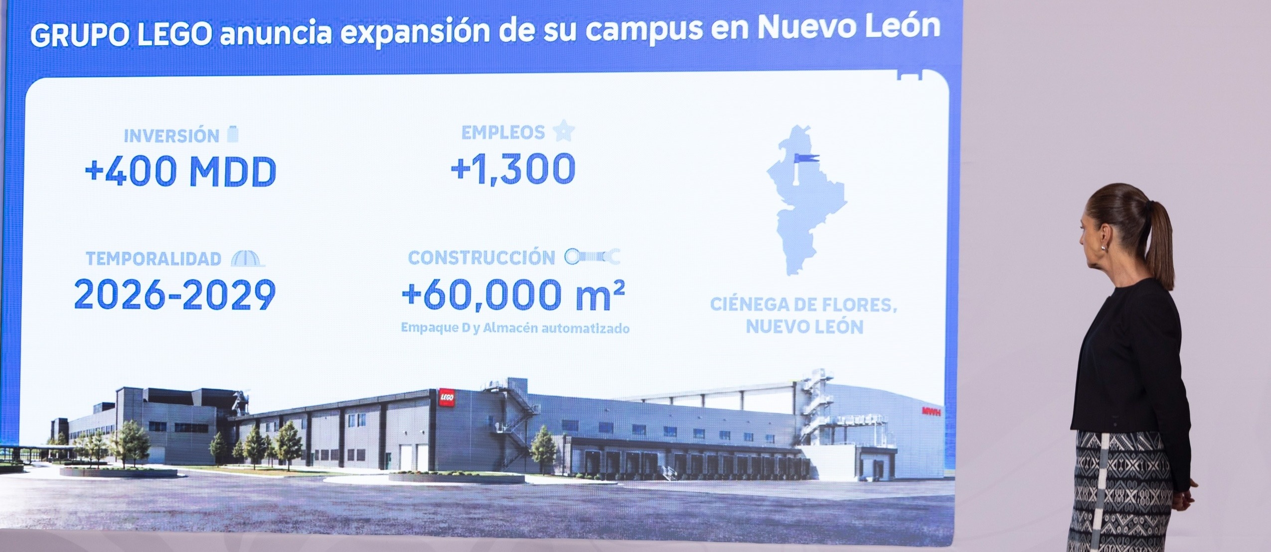 Inversión de 400 mdd de Lego impulsa el mercado nacional y generará mil 300 empleos: Sheinbaum - -